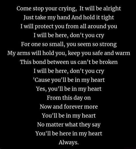 come stop your crying song.
